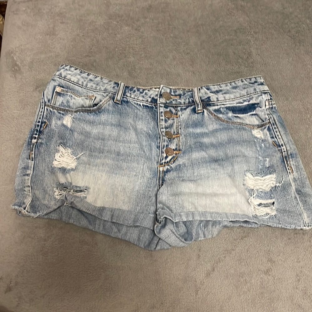 Light blue jean shorts